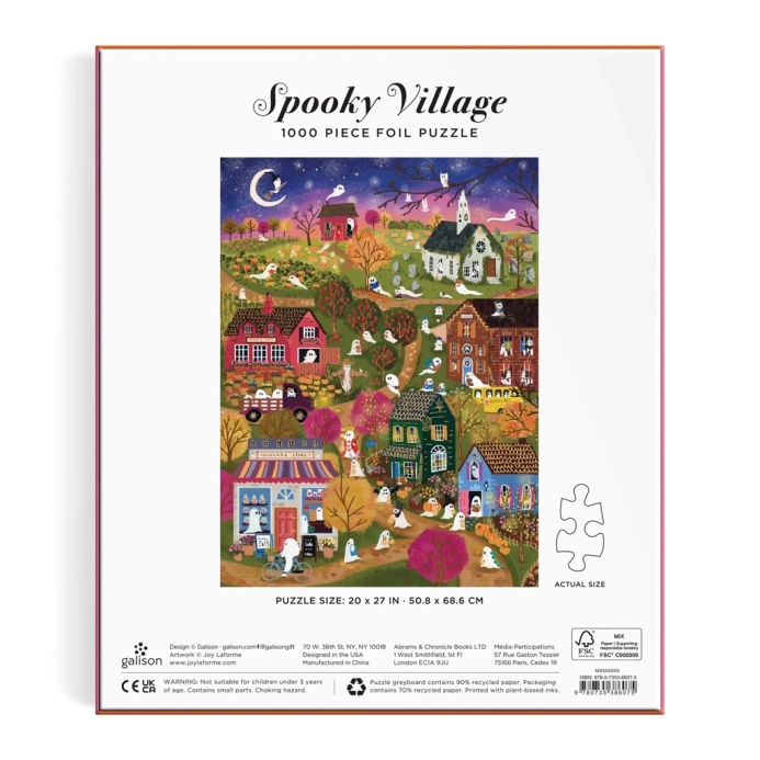 Galison Fóliové puzzle Joy Laforme Strašidelná dedina 1000 dielikov