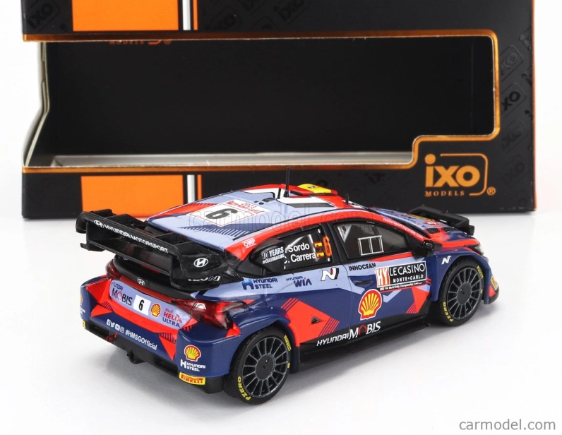 Ixo-models Hyundai I20 N Rally1 Team Shell Mobis Wrt (nočná verzia) N 6 7th Rally Montecarlo 2023 Dani Sordo - Candido Carrera 1:43 2 Tones Blue Red