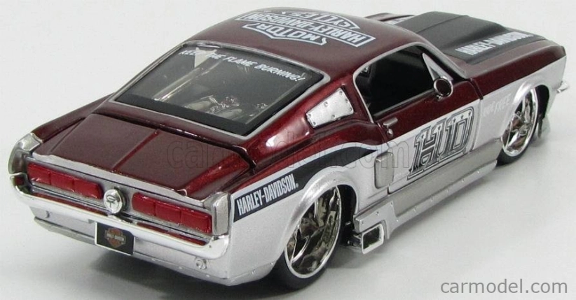 Maisto Ford USA Mustang Gt Custom Harley-Davidson 1967 1:24 Bordeaux Met Silver