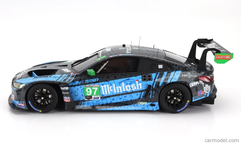 Truescale BMW radu 4 M4 Gt3 Team Turner Motorsport N 97 2nd Imsa Gtd Class Laguna Seca 2023 B.auberlen - J.edwards - B.spengler - C.hull 1:18 Blue Black