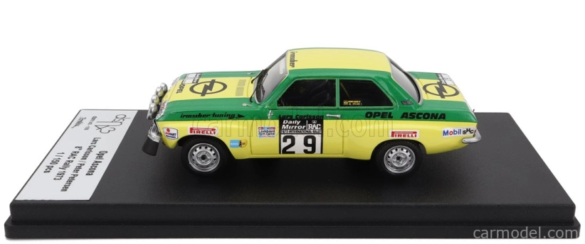 Trofeu Opel Ascona 1.9 Sr (night Version) N 29 8th Rally Rac Lombard 1973 Lars Carlsson - Peter Petersen 1:43 Zelená Žlutá