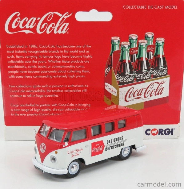Corgi Volkswagen T1 Camper Van Coca-cola 1961 1:43 Bílá Červená