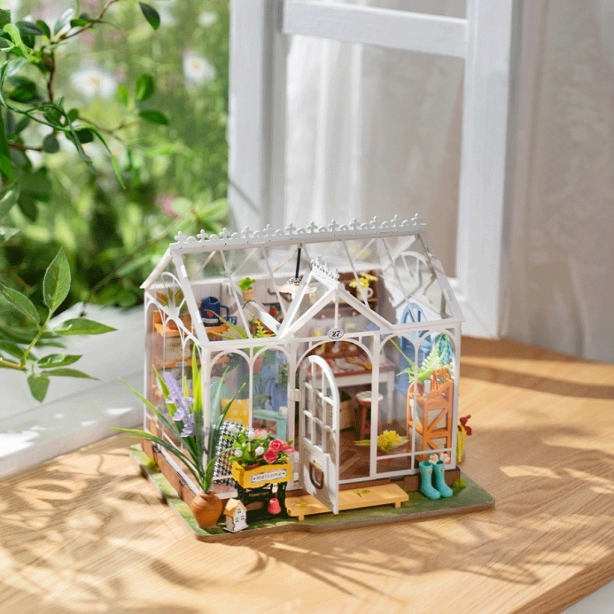 RoboTime 3D dřevěná skládačka Miniatura domečku Vysněný zahradní dům - poškozený obal