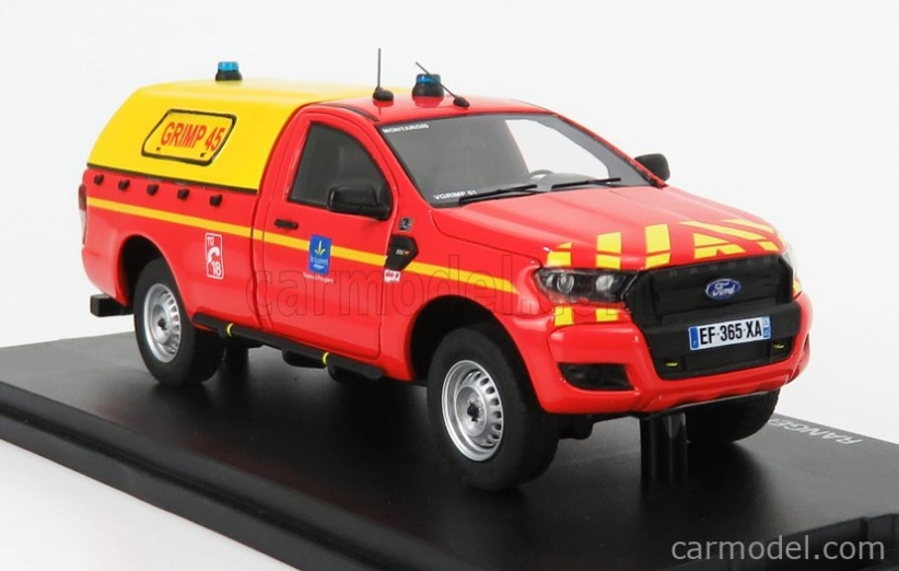 Alarme Ford usa Ranger Pick-up Uzavretý Sdis 45 Sapeurs Pompiers 2017 1:43 ČERVENÁ ŽLTÁ BIELA