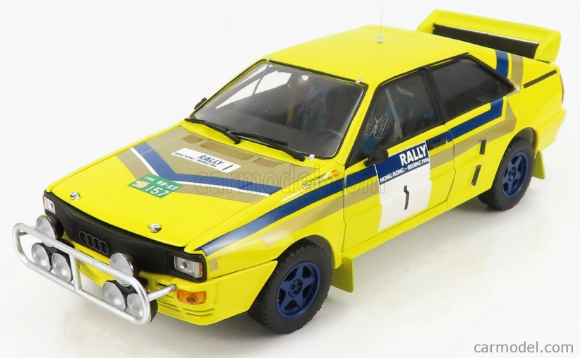 Sun-star Audi Quattro (night Version) N 1 Winner Rally Hong Kong-beijing 1986 Stig Blomqvist - Bruno Berglund 1:18 Žlutá Modrá