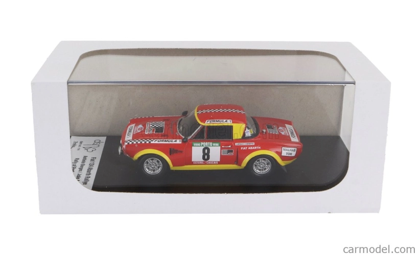 Trofeu Fiat 124 Abarth (night Version) N 8 Rally Portugal 1975 Antonio Borges - Joao Anjos 1:43 Červená Žlutá