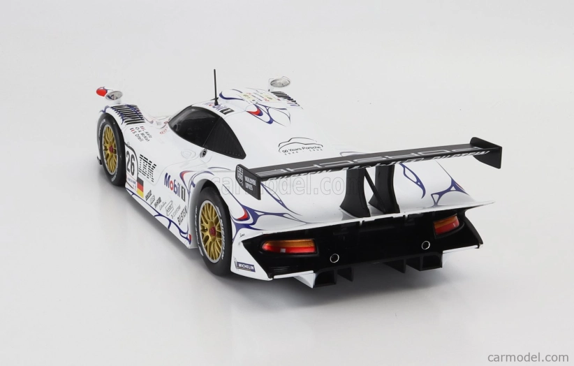 Werk83 Porsche 911 Gt1-98 3.2l Turbo Team Porsche Ag Mobil-1 N 26 Winner 24h Le Mans 1998 Allan Mcnish - Laurent Aiello - Stephane Ortelli 1:18 Bílá Modrá Červená