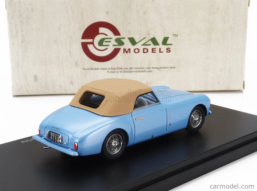 Esval model Cisitalia 202 Sc Stabilimenti Farina Cabriolet Closed 1947 1:43 Světle Modrá Krémová