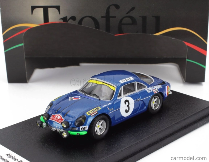Trofeu Renault Alpine A110 N 3 Rally Montecarlo 1970 Jean Vinatier - Jean Francois Jacob 1:43 Blue
