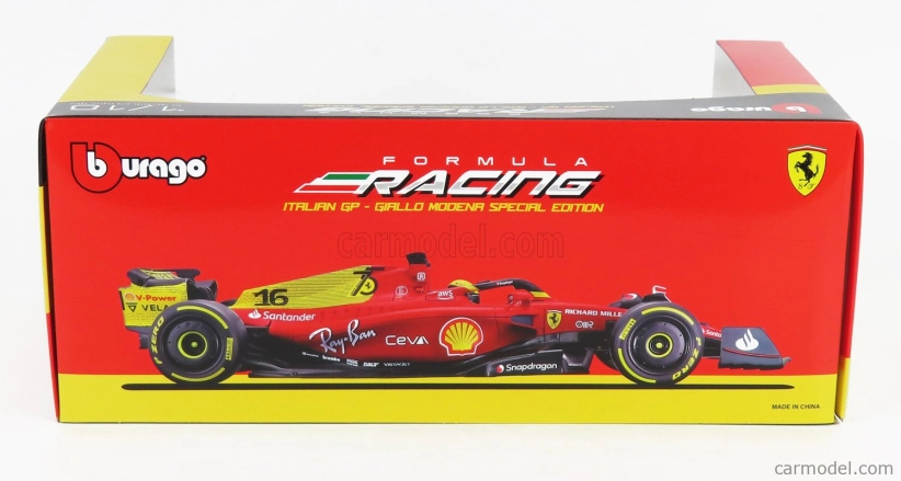 Bburago Ferrari F1-75 Scuderia Ferrari N 55 2022 Carlos Sainz 1:18, červená