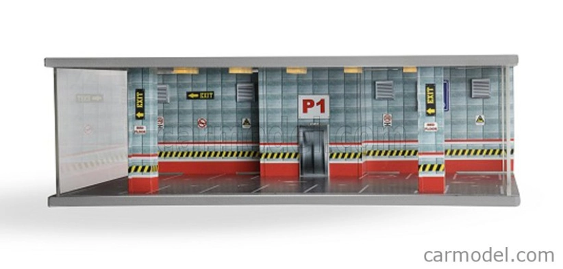 Atlantic Vetrina display box Diorama Parcheggio Primo Piano - Parking P1 Red Floor - Cars Not Included - Lungh.lenght Cm 43.0 X Largh.width Cm 25.0 X Alt.height Cm 14.0 1:64 Různé