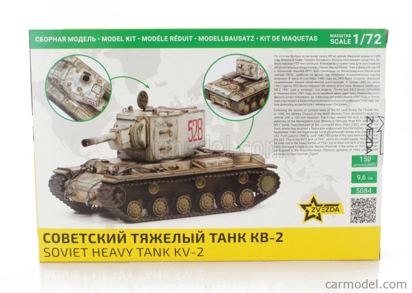 Zvezda Tank Kv-2 Soviet Heavy Tank Military 1945 1:72 /
