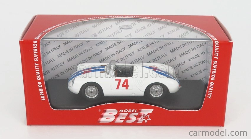 Najlepší model Porsche 550 Rs Spider N 74 Nassau Memorial Trophy Race 1958 D.sesslar 1:43 White Blue