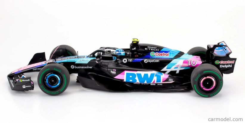 Solido Alpine F1  A524 Team Bwt Alpine N 10 Brazilian Gp 2024 Pierre Gasly 1:18 Černá Modrá Růžová