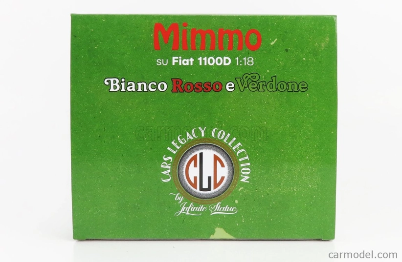 Clc-models Fiat 1100d s figúrkou Mimmo (carlo Verdone) 1981 Bianco Rosso E Verdone Movie 1:18 Grey