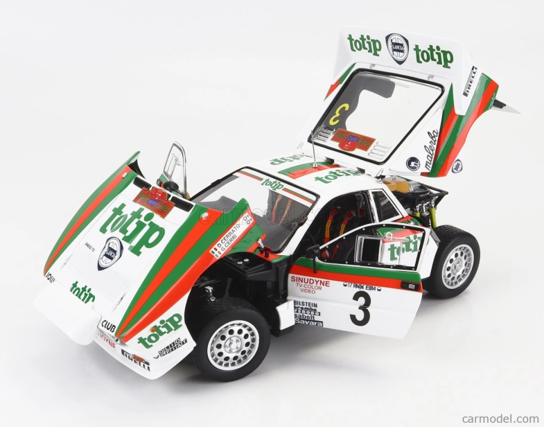 Kyosho Lancia 037 Totip N 3 Rally Isola D'elba 1985 D.Cerrato - G.Cerri 1:18, bílá