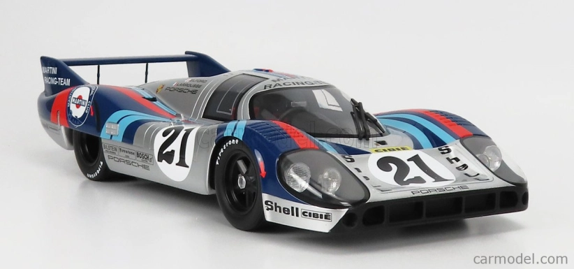 Cmr Porsche 917lh 4.9l Team Martini Racing N 21 24h Le Mans 1971 Vic Elford - Gerard Larrousse 1:12 Stříbrná Modrá