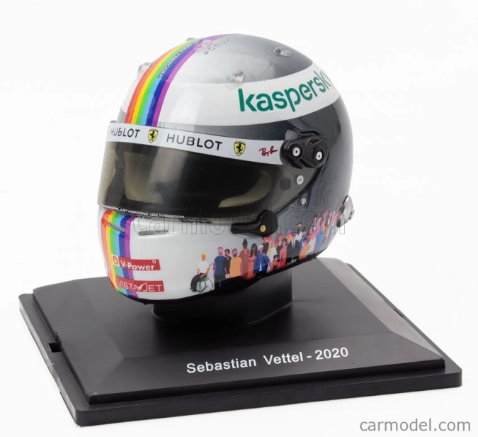 Edicola Prilba F1 Casco Prilba Sebastian Vettel Sf1000 Team Scuderia Ferrari N 5 3rd Turkish Gp 2020 1:5 Black White