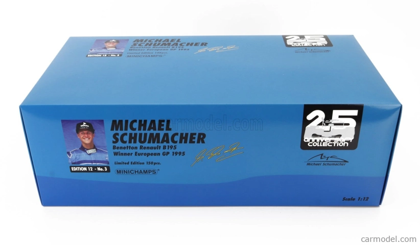 Minichamps Benetton F1 B195 Team Mild Seven Renault N 1 World Champion Winner European Gp 1995 Michael Schumacher 1:12 Modrá Žlutá
