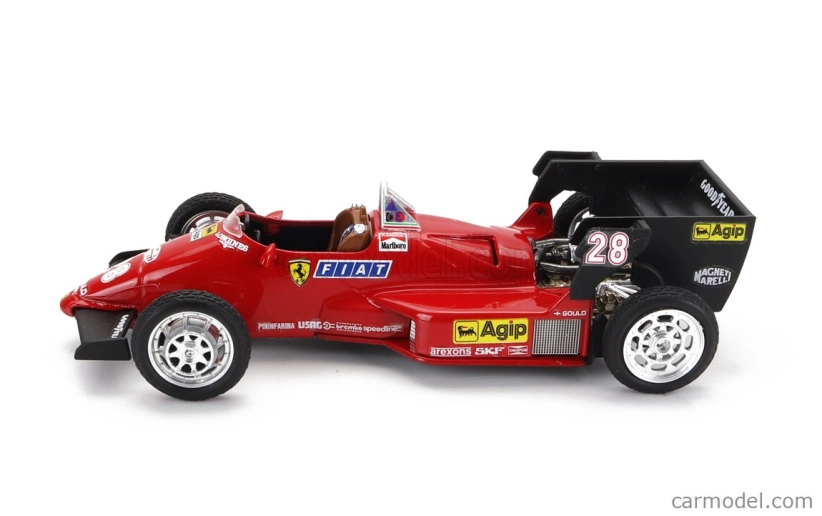 Brumm Iveco fiat Fiat Iveco 190 Truck Car Transporter Monaco Gp 1984 With 2x F1 Ferrari 126ck Turbo N 27 Michele Alboreto - N 28 Rene Arnoux + Figures And Accessories 1:43 Red