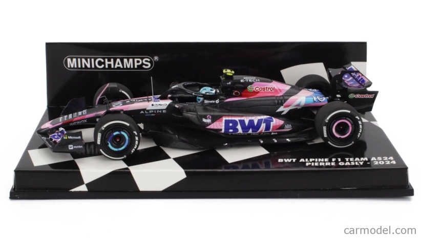 Minichamps Alpine F1 A524 Team Bwt Alpine N 10 Season 2024 Pierre Gasly 1:43 Černá Modrá Růžová