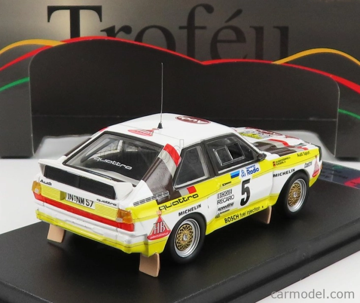 Trofeu Audi Quattro Sport N 5 Rally Sweden 1985 W.rohrl - C.geistdorfer 1:43 Biela Žltá Hnedá