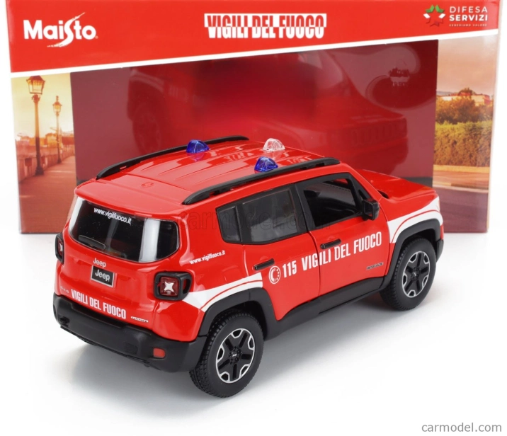 Maisto Jeep Renegade Vigili Del Fuoco 2017 1:24 červená biela
