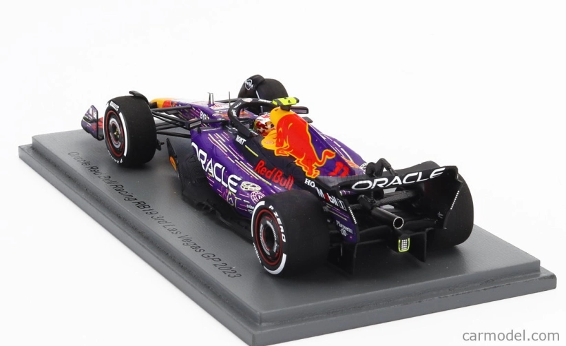Iskrový model Red bull F1 Rb19 Team Oracle Red Bull Racing N 11 3. Las Vegas Usa Gp 2023 Sergio Perez 1:43 Fialová žltá červená