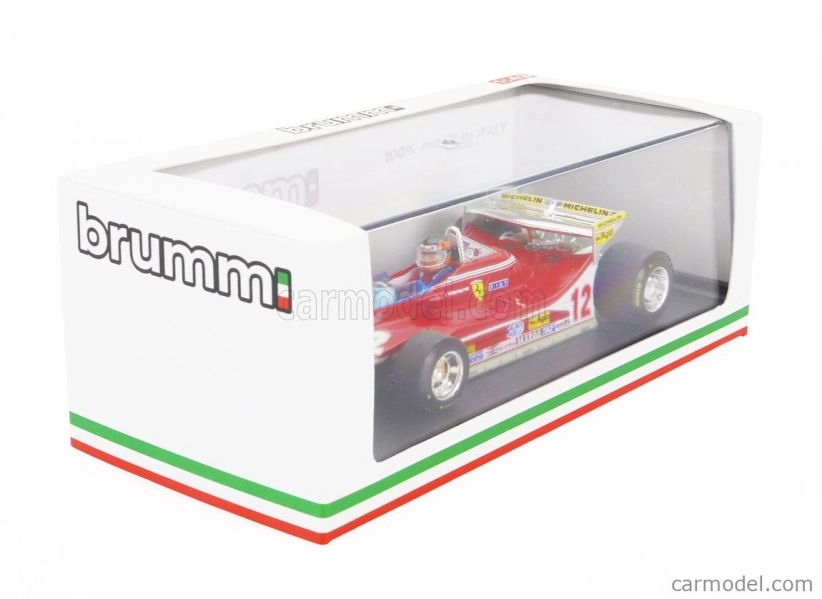 Brumm Ferrari F1 312t4 N 12 Monaco Gp 1979 Gilles Villeneuve - With Driver Figure 1:43 Red