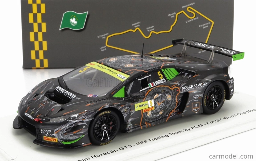 Spark-model Lamborghini Huracan Gt3 Team Fff Racing N 5 Fia Gt World Cup Macau 2017 M.bortolotti 1:43 Black