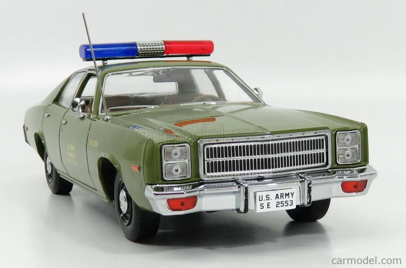 Greenlight Plymouth Fury U.s. Army Military Police 1977 - A-team 1:18 Vojenská Zelená