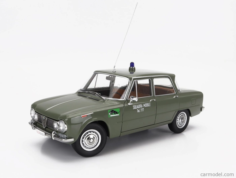 Mitica-diecast Alfa romeo Giulia 1.6 Ti Polizia Milano 1963 - Squadra Mobile Tel. 777 1:18 Verde Lucido - zelená