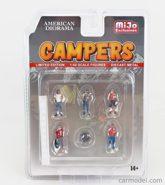 American diorama Figures Set Camper Campeggio - Camping Set Caravan 1:64 Různé