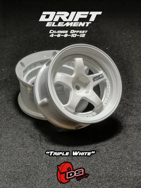 Disky DS Racing Drift Element 5 Spoke, Triple White, 2 ks