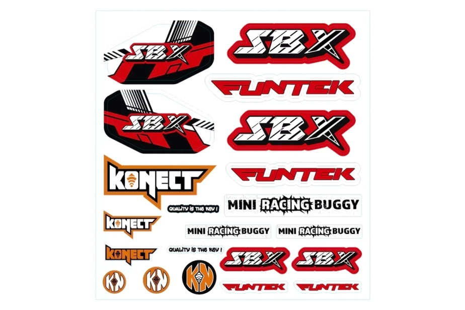 Nálepky SBX buggy, červená