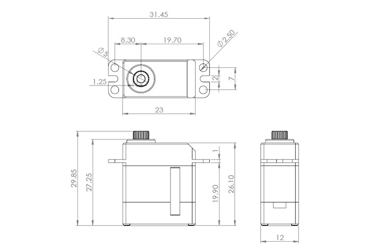 DS6125E (0,053s/60°, 3,25 kg.cm)