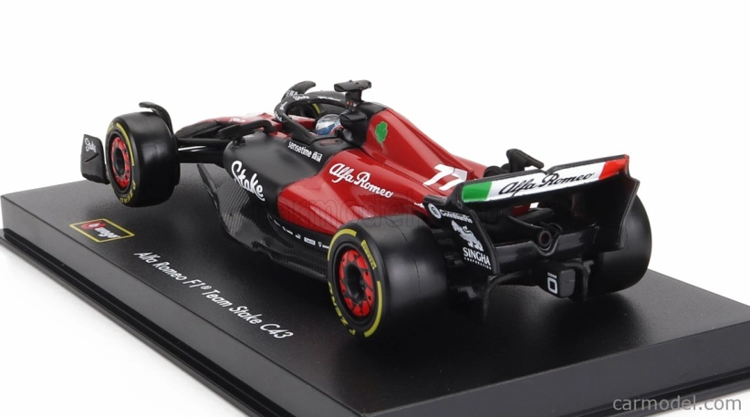Bburago Alfa romeo F1 C43 Team Stake N 77 Season 2023 Valtteri Bottas 1:43, černá