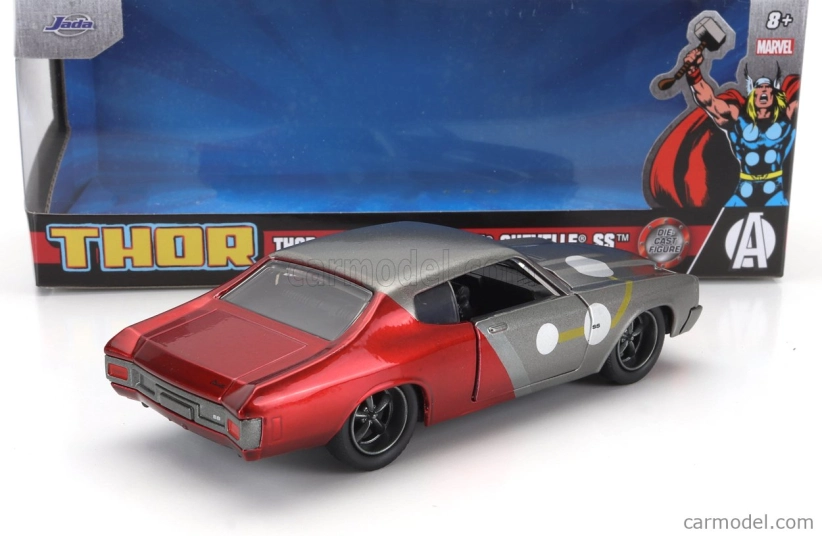 Jada Chevrolet Chevelle Ss 1970 s figúrkou Thora 1:32 sivo červená