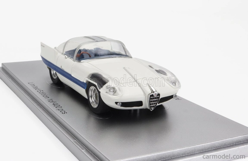 Kess-model Alfa romeo 6c 3000 Superflow I Pininfarina 1956 1:43 White Blue