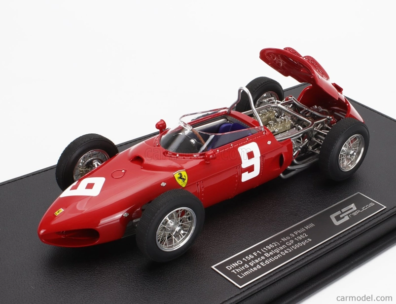Gp-replicas Ferrari F1 156 N 9 3rd Belgium Spa Gp 1962 Phil Hill 1:18 Red