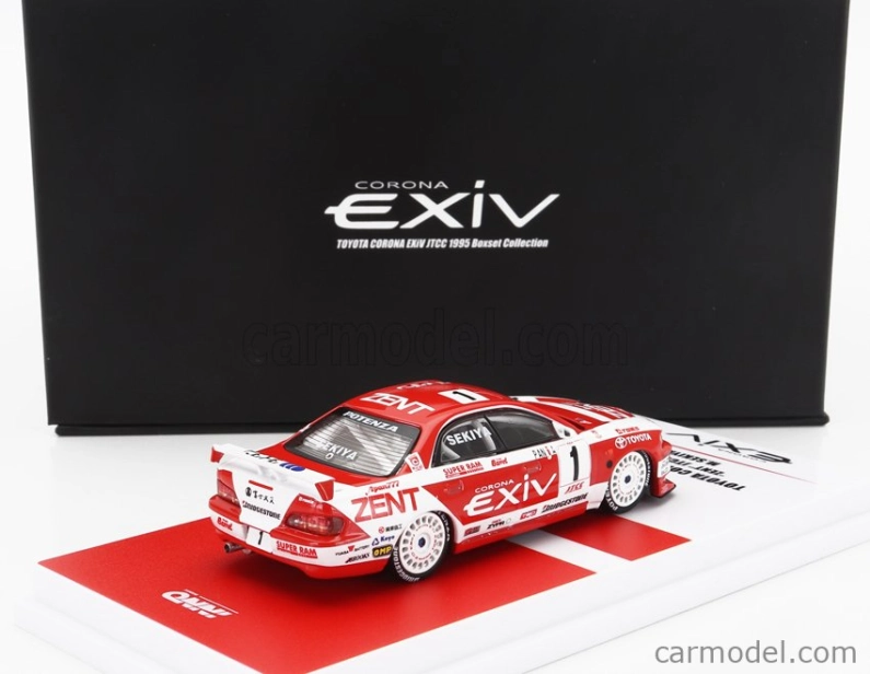 Inno-models Totota Set 2x Corona Exiv Zent N 1 Racing + Esso N 37 Racing 1995 1:64 červená biela
