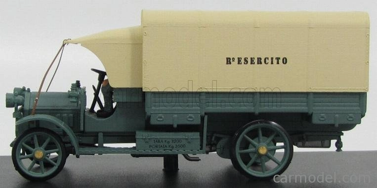 Rio-models Fiat 18bl Truck Telonato Esercito Italiano 1915 - 100th Anniversary La Grande Guerra 1:43 Vojenská Zelená