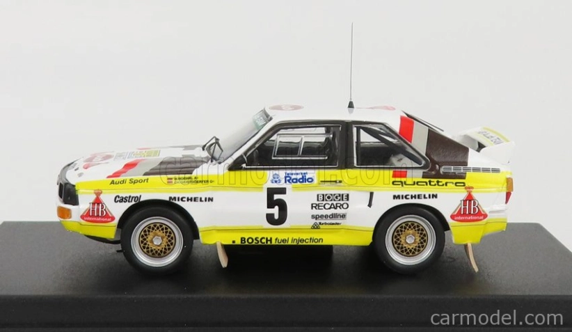 Trofeu Audi Quattro Sport N 5 Rally Sweden 1985 W.rohrl - C.geistdorfer 1:43 Biela Žltá Hnedá