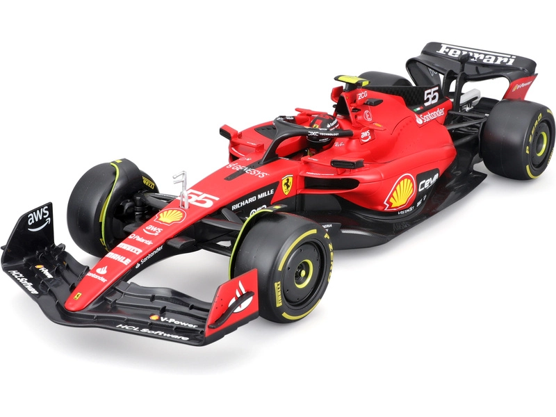 Bburago Ferrari F1 Sf-23 Team Scuderia Ferrari N 55 2023 Carlos Sainz 1:18, červená