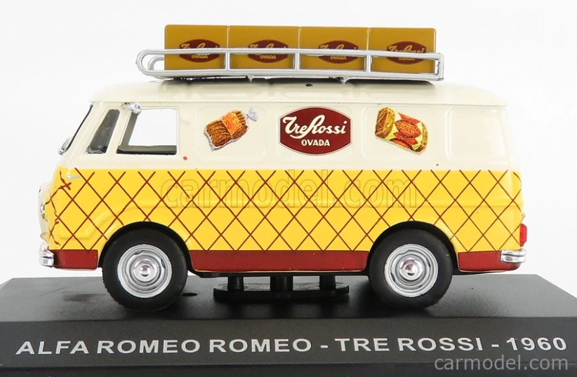 Edicola Alfa romeo Romeo 1 Van Tre Rossi 1960 1:43 Cream Yellow