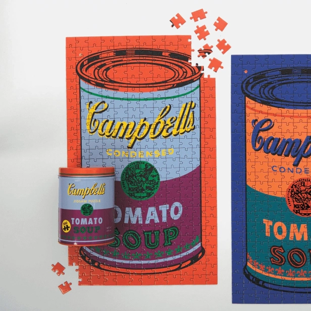 Mudppupy Puzzle v červeno-fialové plechovce Andy Warhol 300 dílků