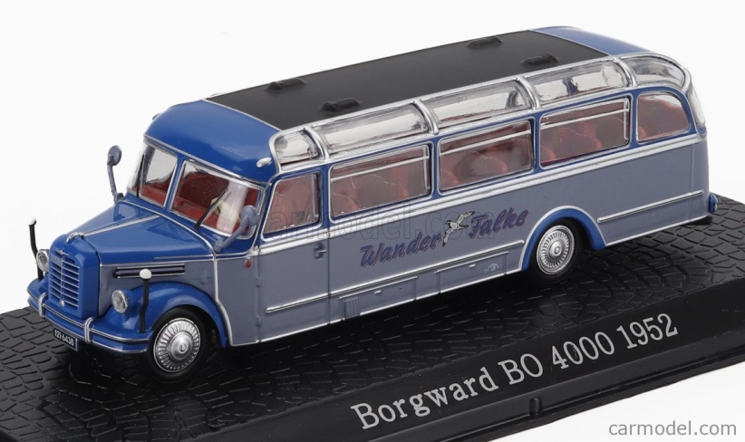 Edicola Borgward Bo 4000 Bus Wander Falke 1952 - poškodenie Zobrazovací box 1:72 2 tóny modrá