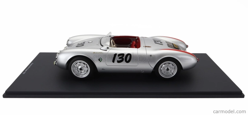 Schuco Porsche 550a Spider N 130 1954 James Dean - Little Bastard - Con Vetrina - With Showcase 1:12 Silver