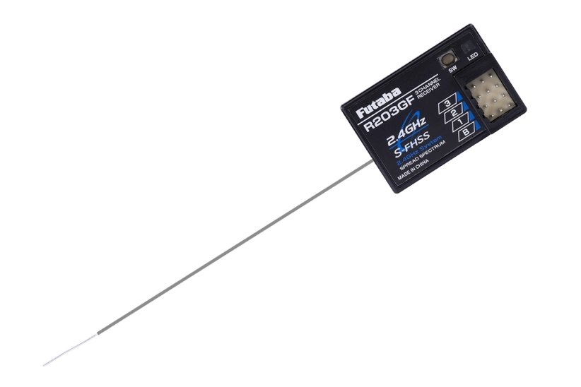 Futaba T3PV, prijímač R203GF bez telemetrie