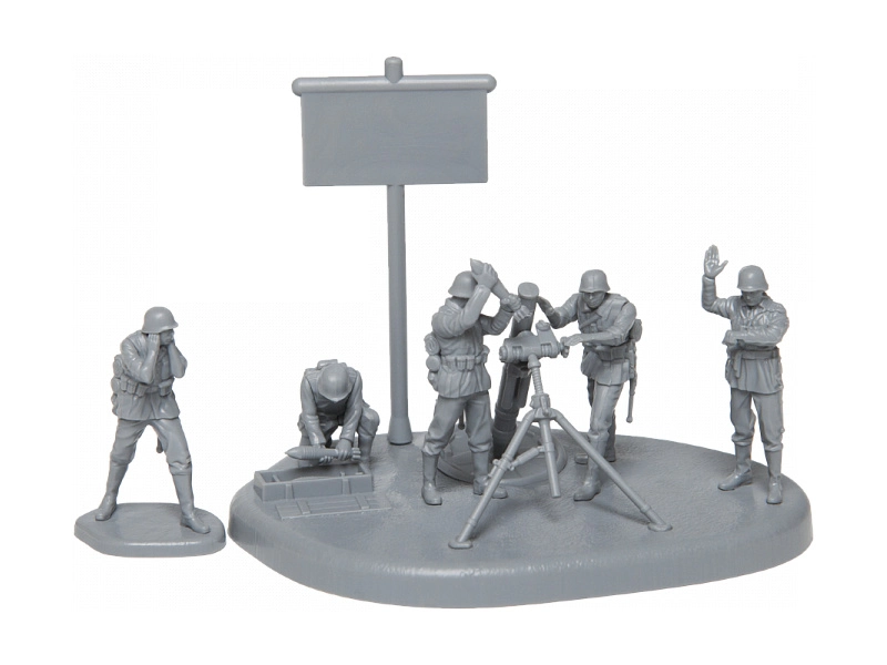 Zvezda German 120 mm Mortar w/Crew (Snap kit) (1:72)